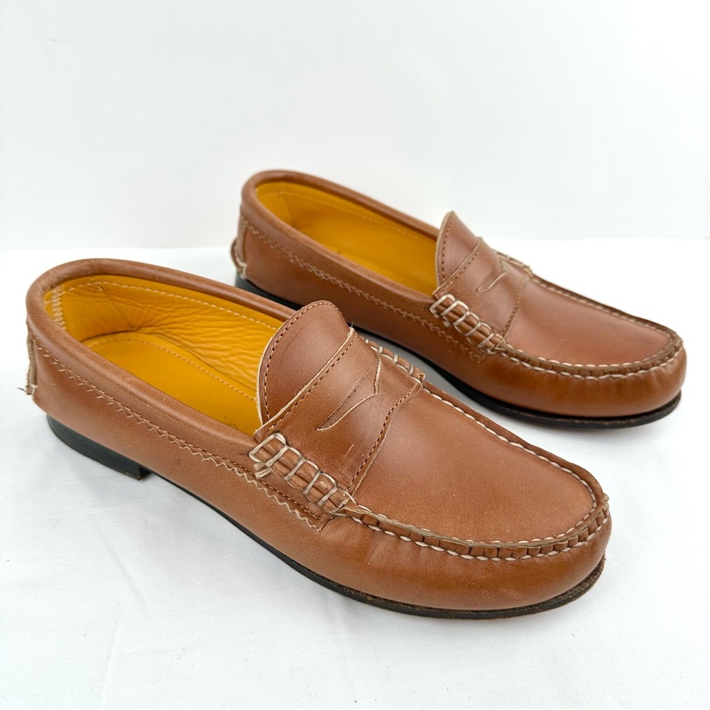 Women's Quoddy Brown Leather Penny Loafers, Original Box and Dust Bag Included